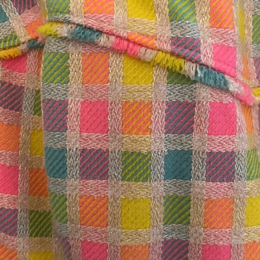Lilly Pulitzer Strapless Multicolor Plaid Midi Dress - Pink Yellow Green Blue - Picture 2 of 5